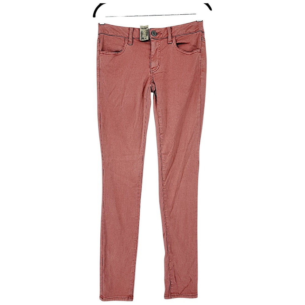 American Eagle Jegging 6 Wom Coral Super Super‎ Stretch Low Rise Skinny Pant NEW